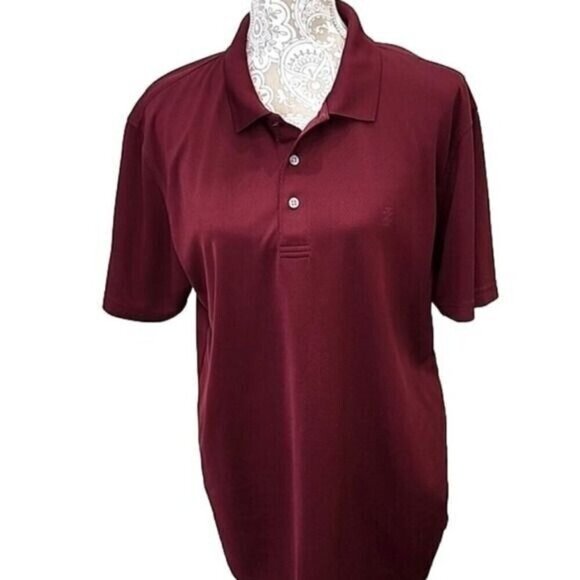 Izod Golf Polo Shirt Short Sleeve Burgundy Men's Large - Picture 1 of 5